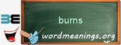 WordMeaning blackboard for burns